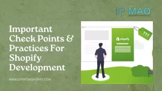 Important Check Points & Practices For Shopify Development