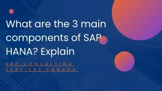 What are the 3 main components of SAP HANA Explain