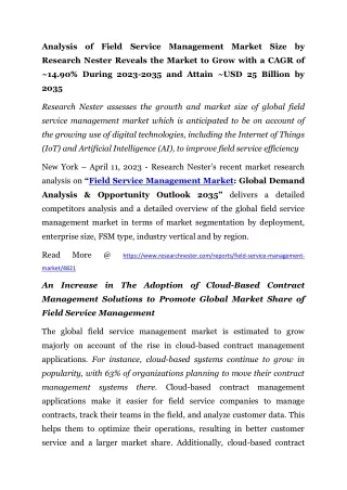 analysis of field service management market size