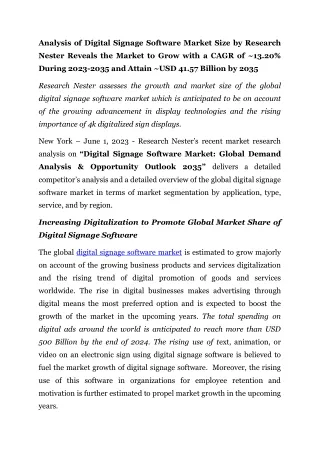 analysis of digital signage software market size