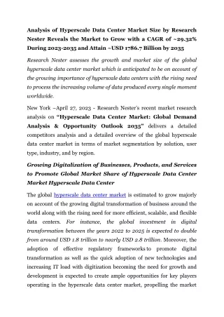 analysis of hyperscale data center market size