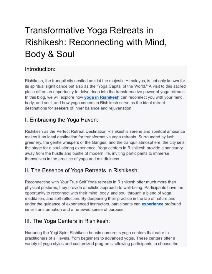 transformative yoga retreats in rishikesh