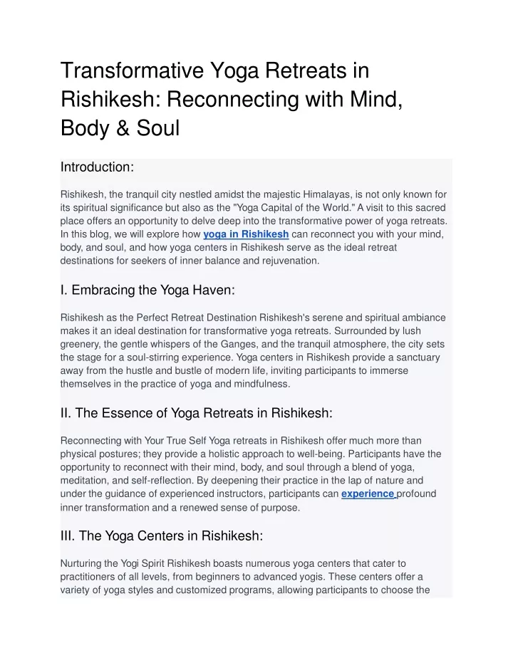 transformative yoga retreats in rishikesh reconnecting with mind body soul