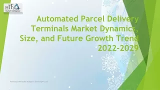 Automated Parcel Delivery Terminals Pdf
