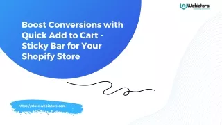 Boost Conversions with Quick Add to Cart - Sticky Bar for Your Shopify Store