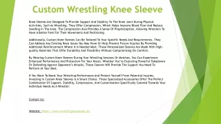 Custom Wrestling Knee Sleeve