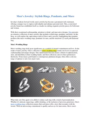 Men's Jewelry_ Stylish Rings, Pendants, and More