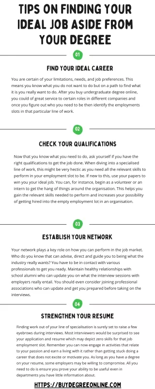 tips on finding your ideal job aside from your