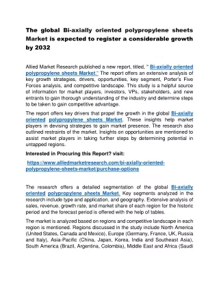 Bi-axially oriented polypropylene sheets market