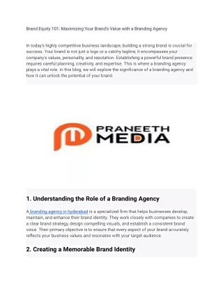 Brand Equity 101_ Maximizing Your Brand's Value with a Branding Agency
