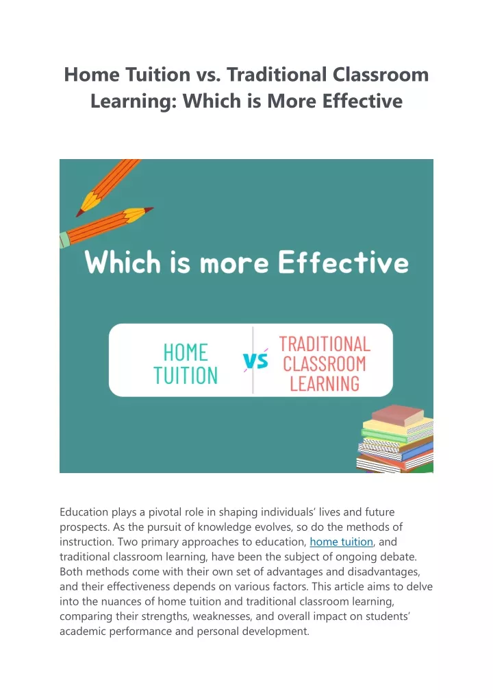 home tuition vs traditional classroom learning