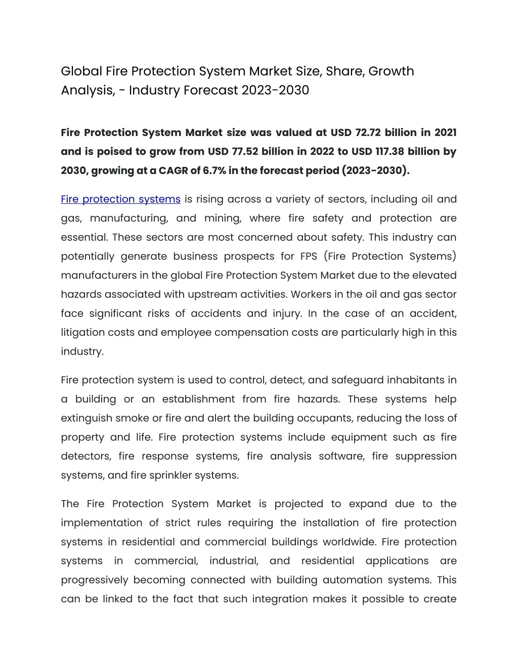 PPT - Global Fire Protection System Market PowerPoint Presentation ...