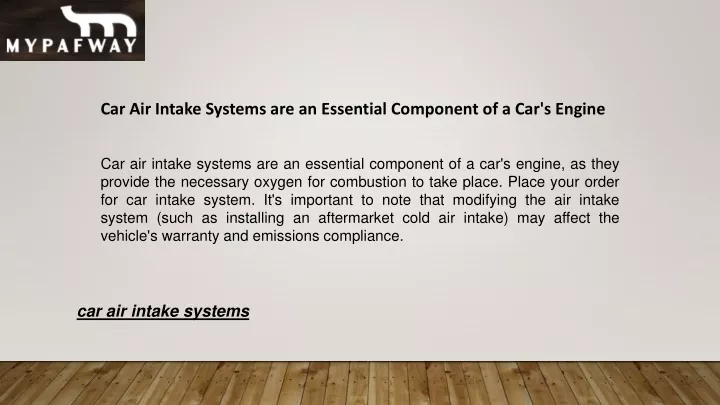 car air intake systems are an essential component