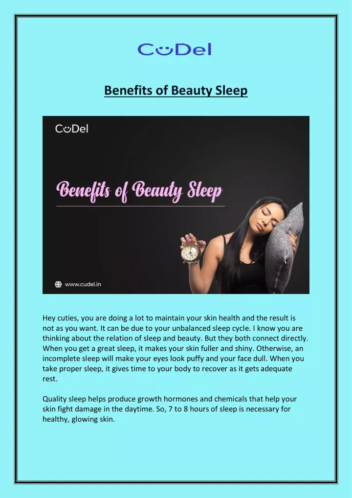 benefits of beauty sleep