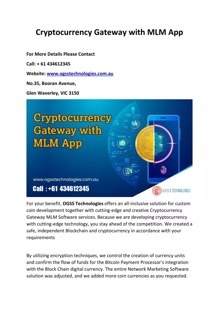 cryptocurrency gateway with mlm app