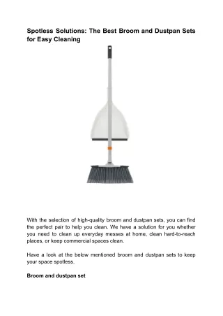 Spotless Solutions The Best Broom and Dustpan Sets for Easy Cleaning