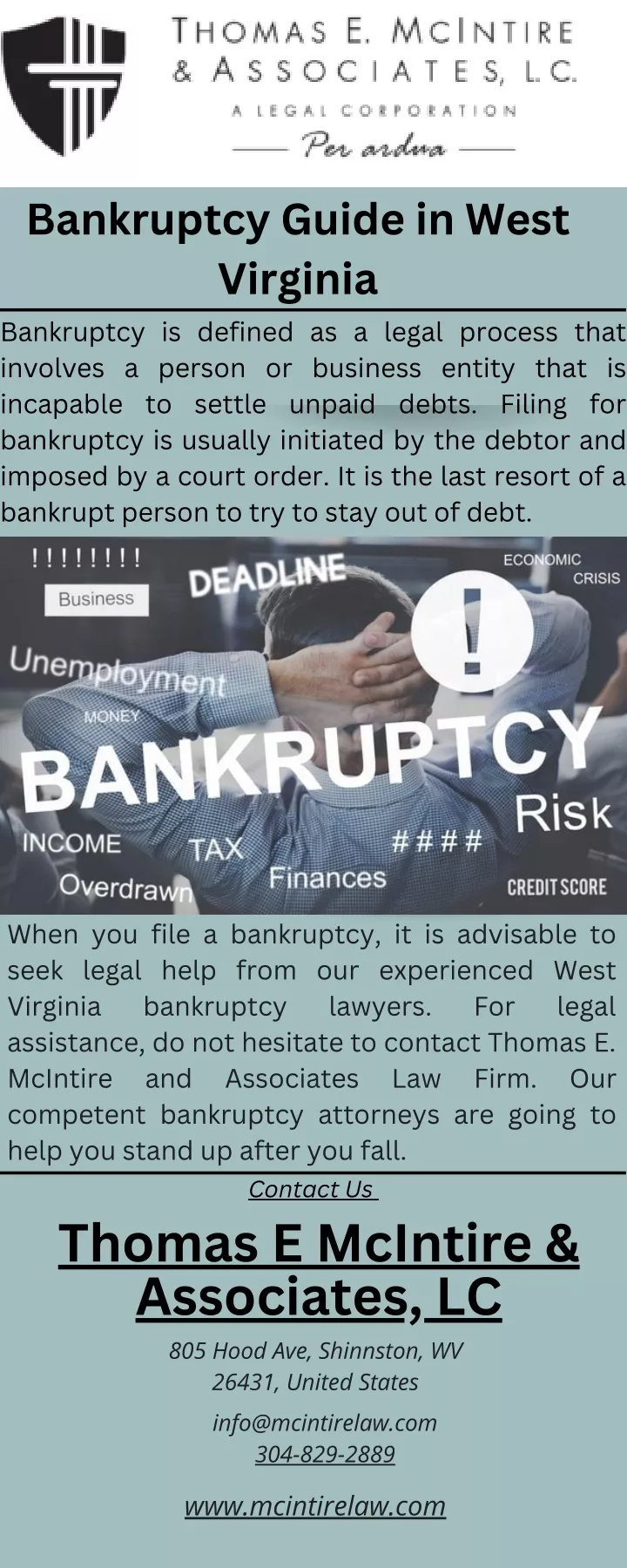 bankruptcy guide in west virginia bankruptcy
