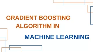 gradient boosting algorithm in machine learning