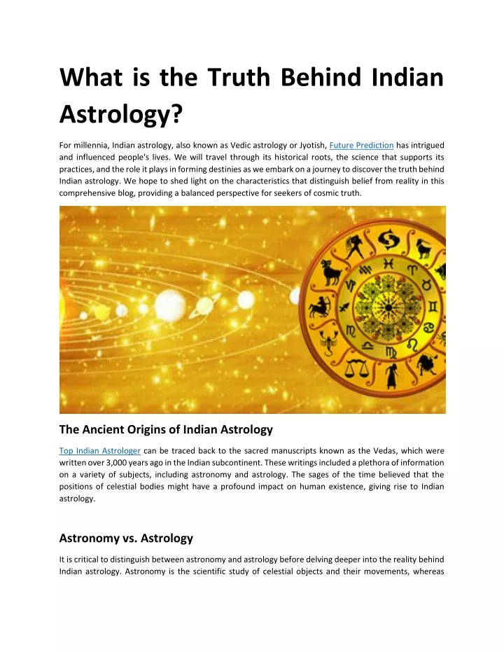 what is the truth behind indian astrology