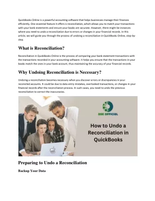 How Many Reconciliations Can You Undo in QuickBooks
