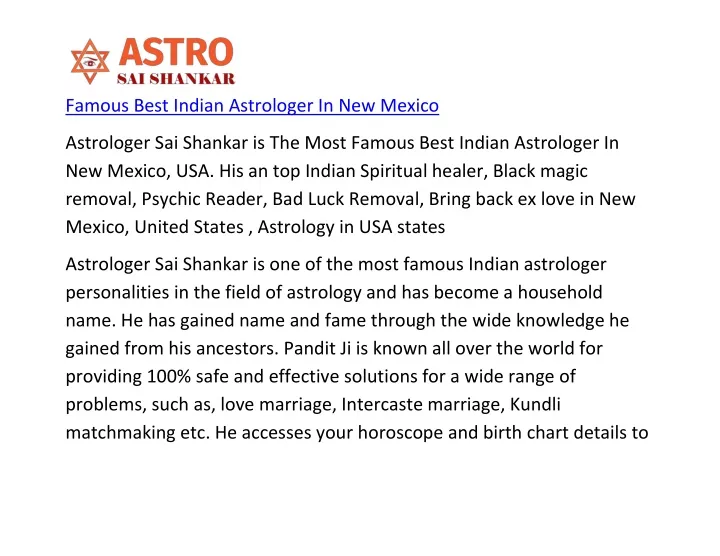 famous best indian astrologer in new mexico