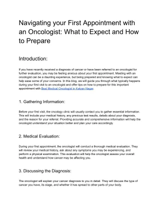 Navigating your First Appointment with an Oncologist_ What to Expect and How to Prepare