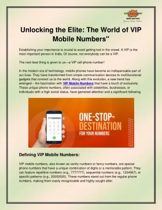 unlocking the elite the world of vip mobile
