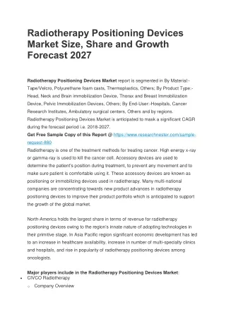 radiotherapy positioning devices market size