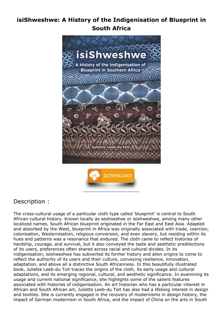 isishweshwe a history of the indigenisation