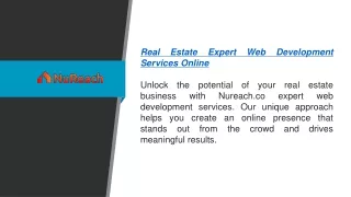 Real Estate Expert Web Development Services Online Nureach.co