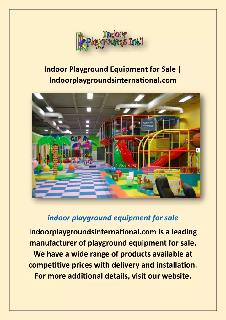 indoor playground equipment for sale