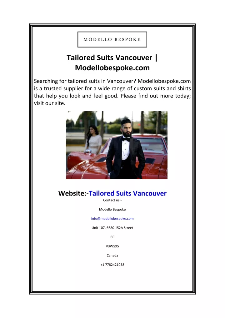 tailored suits vancouver modellobespoke com