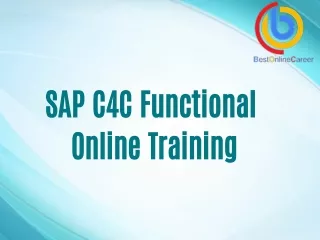 Master SAP C4C Functional Training Online: BestOnlineCareer!"