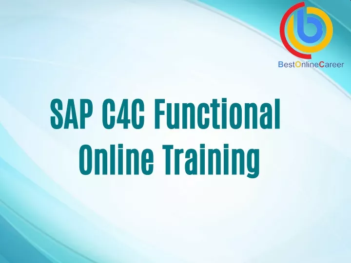 sap c4c functional online training