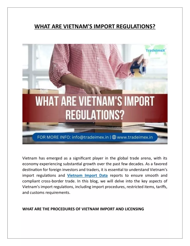 what are vietnam s import regulations