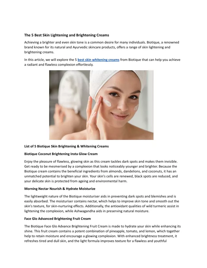 the 5 best skin lightening and brightening creams