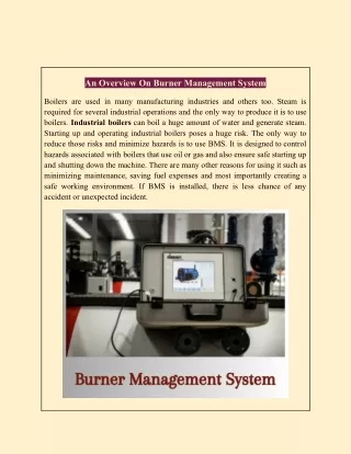 An Overview On Burner Management System