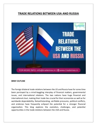 TRADE RELATIONS BETWEEN USA AND RUSSIA