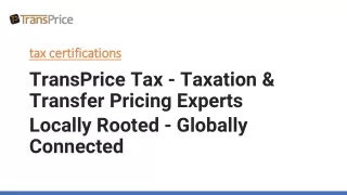 tax certifications tax certifications transprice