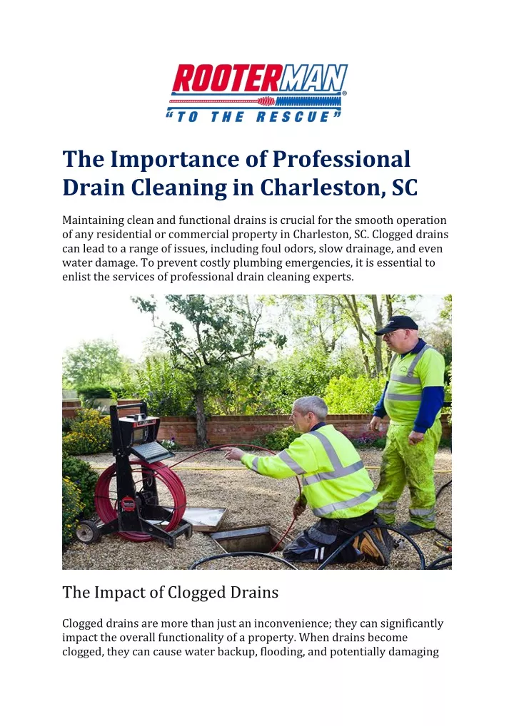 the importance of professional drain cleaning