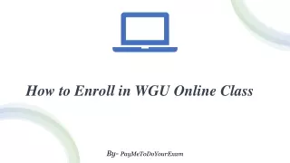 How to Enroll In WGU Online Class