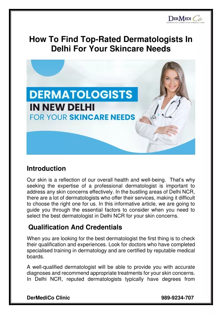 how to find top rated dermatologists in delhi