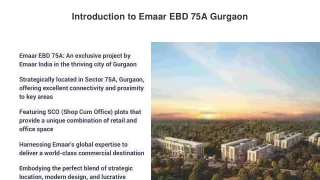 Introduction to Emaar EBD 75A Gurgaon