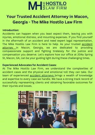 Your Trusted Accident Attorney in Macon, Georgia - The Mike Hostilo Law Firm