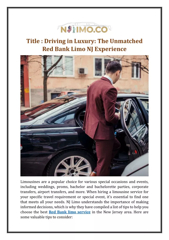 title driving in luxury the unmatched red bank