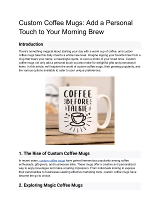 Custom Coffee Mugs_ Add a Personal Touch to Your Morning Brew