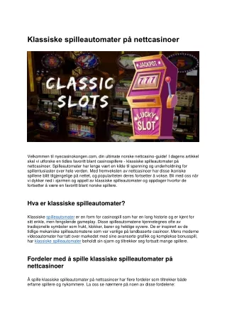Klassiske spilleautomater på nettcasinoer (AutoRecovered)