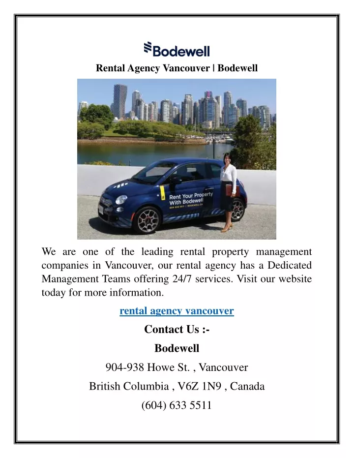 rental agency vancouver bodewell