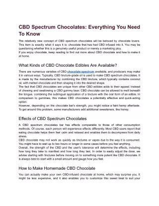 CBD Chocolates_ Every Thing You Kneed To Know