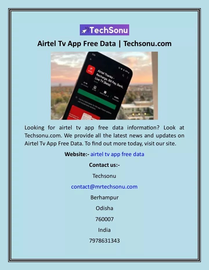 airtel tv app free data techsonu com